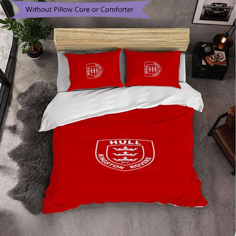 Set Biancheria da Letto 3 Pezzi in Microfibra con Motivo Hull KR Decorazione Copripiumino per Camera da Letto Uso Domestico