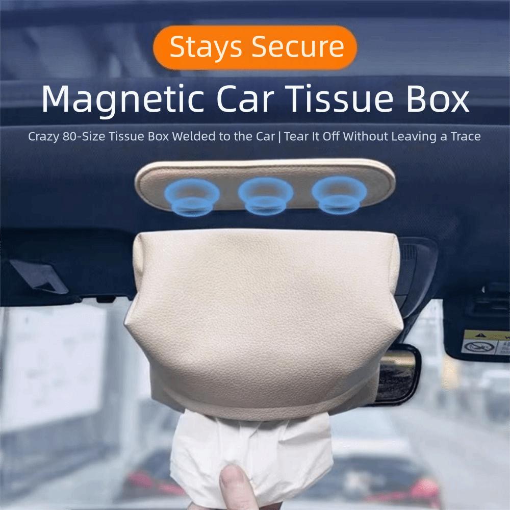 Stable Mounting Car Magnetic Tissue Box Rectangular Sun Visor Tissue Box Car Interior