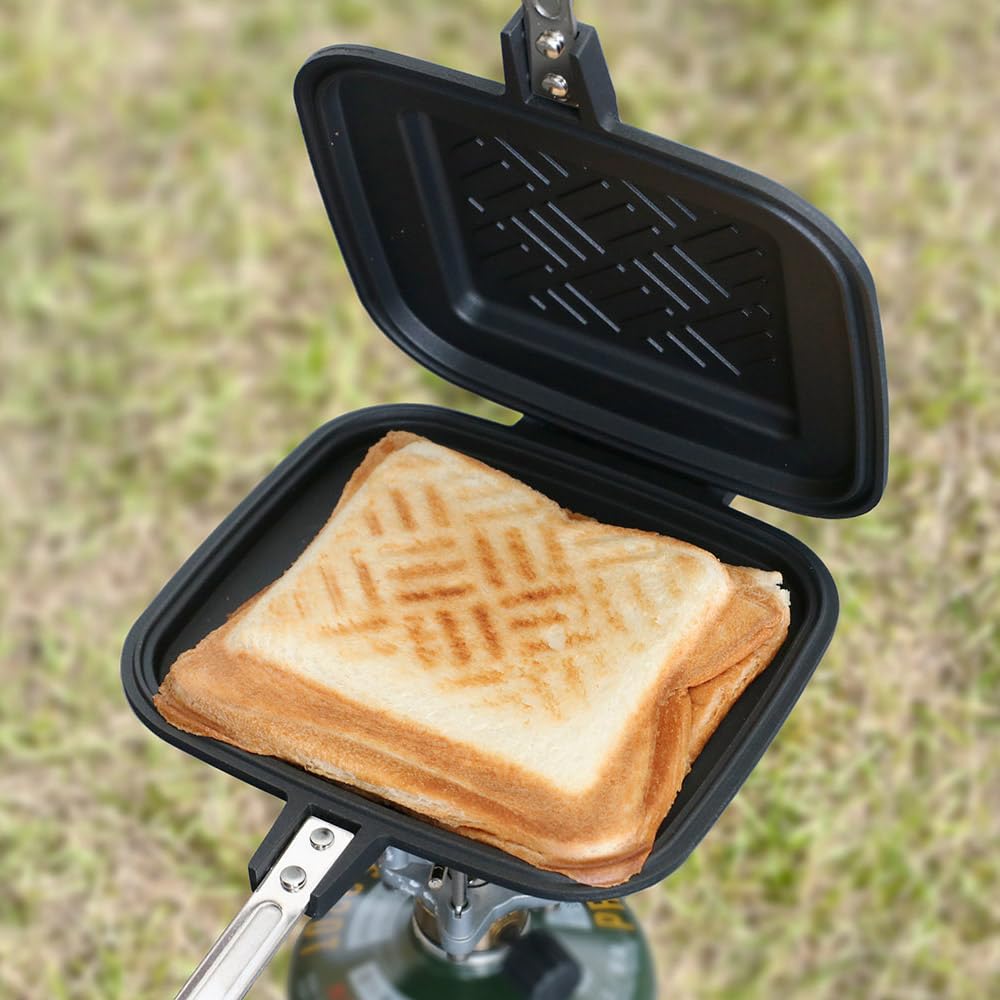 

in KAKURI Hot Sandwich Camping Easy to Clean [Made Tsubame-Sanjo] Maker, Edge-Sealing Type, Food, Outdoor, Camping, Non-stick Coating, чорний