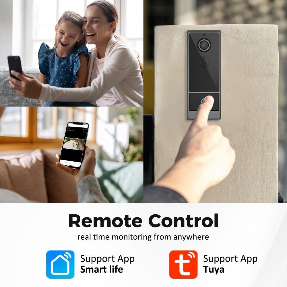 IP65 Wireless WIFI Smart Doorbell Video Intercom Camera Household Security PIR Motion Detection Night Vision Door Bell
