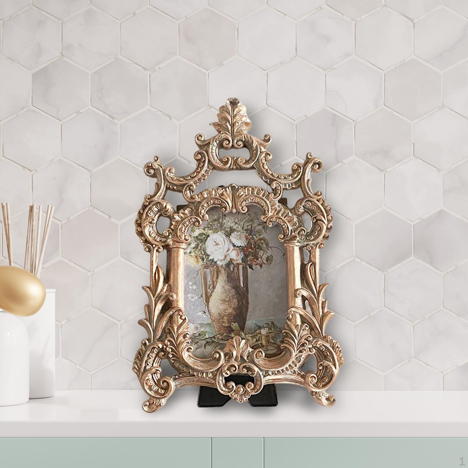 Resin Picture Display Frame Mounted Photo Holder Ornament Ornate Embossed Wall Art European Style
