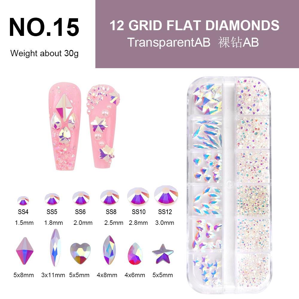 Electroplated Flat-Bottomed Nail Art Jewelry Glass Special-Shaped Rhinestone Set Nail Decoration Diy Jewelry Accessories