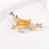 Real Magpie Cute Bird Flower Enamel Collar Button Accessory Brooch