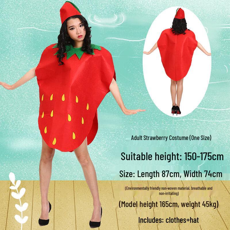 

Экологичный костюм ручной работы «Фрукты и овощи» для взрослых для дневных выступлений One Size