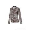 Elegante Camicia con Stampa Leopardo a Maniche Lunghe da Donna Larga Primavera Autunno Moda Ufficio Blusa Retro Collo a Revers Slim Top Casual Abbigliamento Femminile Semplice
