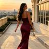 Damenkleid Sommer Sexy Enganliegend Rückenfrei V-Ausschnitt Abendpartykleid für Damen Mode Elegant Lässig Ärmellos Einfarbig Damenkleider