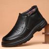First layer cowhide high-top cotton shoes men's fur integrated one-pedal velvet pure wool thick-soled warm men's snow boots