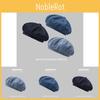 Retro Style Artistic Womens Beret In Denim Blue Warm Cotton Fabric For Seasons All