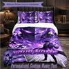 Personalized 3Pcs Bedding SetSolo Leveling Custom Text Duvet Cover Pillowcase Set Bedroom Gift