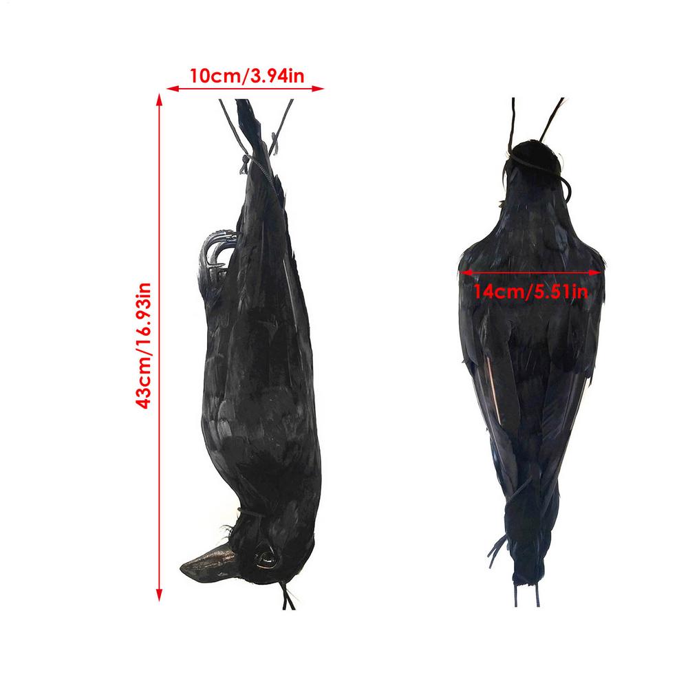 

Stimulated Realistic Hanging Crow Black Feathered Bird Halloween Bar Ornaments Scary Prop Outdoor Scarecrow Garden Yard Decor