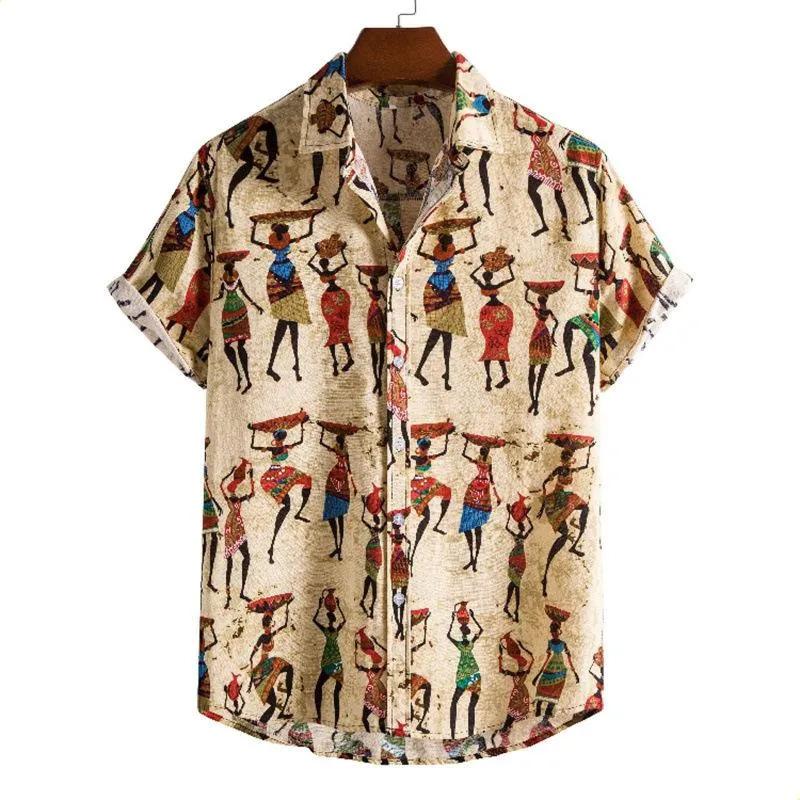 Summer Men's Hawaiian Short Sleeve Shirt Men's Beach Shirt