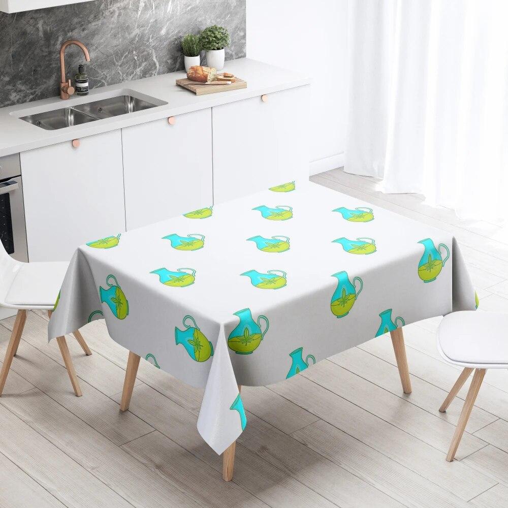 Cartoon Tablecloth Home Decor Stain Resistant Waterproof Table Decoration Rectangular Kitchen Fireplace Countertop