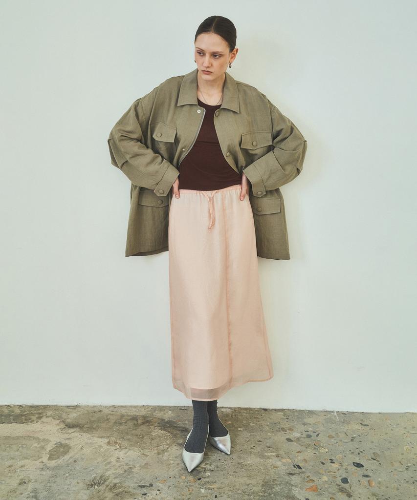CITTA Utility Signature See-Through Layered Skirt_Cts613 (Orange Pink)