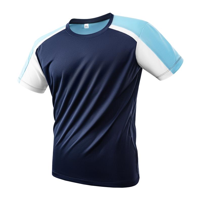 Maglietta ad Asciugatura Rapida da Uomo in Seta di Ghiaccio Sportiva a Maniche Corte Rete Allenamento Corsa Fitness Top Casual