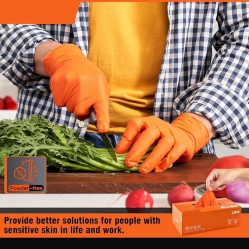8mil Heavy Duty Nitrile Gloves Disposable Thick Kitchen Gloves with Diamond Texture Grip for Cooking Cleaning Gardening Gloves
