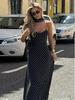 2026 European Summer Women's Polka Dot V-Neck Spaghetti Strap Backless Dress