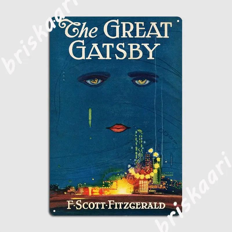 The Great Gatsby Vintage Book Cover Poster Metal Plaque Wall Pub Wall Custom Plates Tin Sign Posters