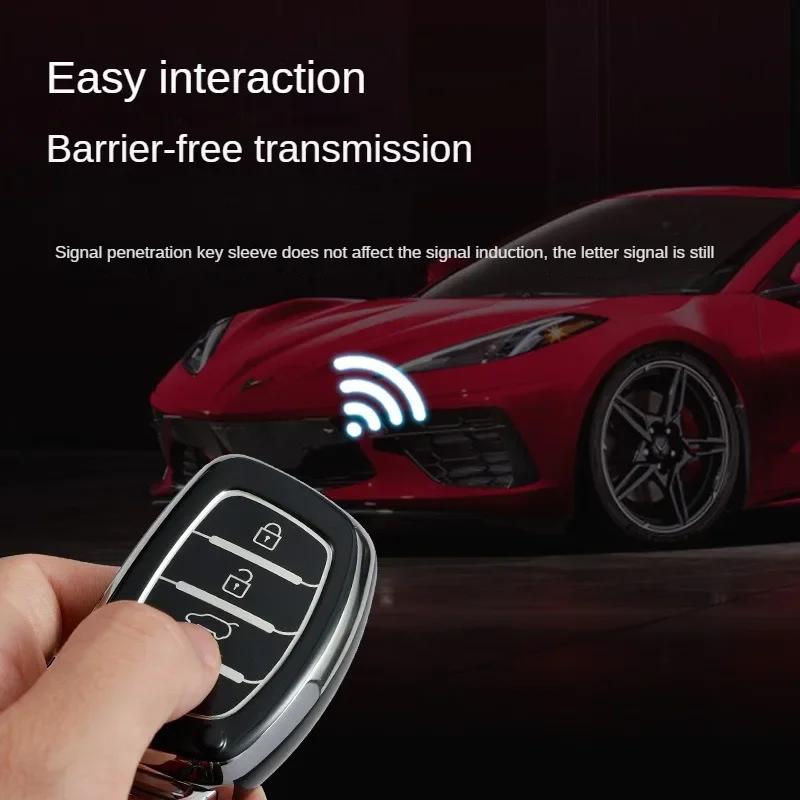 TPU Autoschlüsselgehäuse mit 3/4 Tasten, für Hyundai Tucson Santa Fe Rena Sonata Elantra Creta Ix35 Ix45 I10 I30 I40 Zubehör