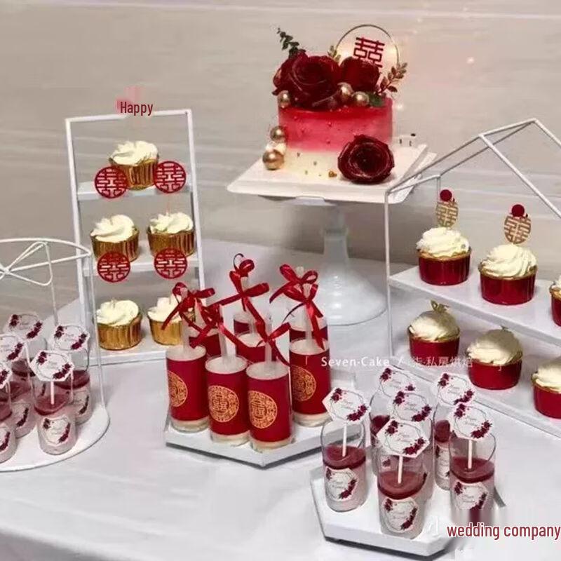 Elegant White Iron Art Dessert & Cake Display Stand Sets