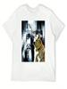 Hachiko The Loyal Akita Dog T-Shirt Oversized Graphic Tee Graphic Shirts Workout Shirts For Unisex