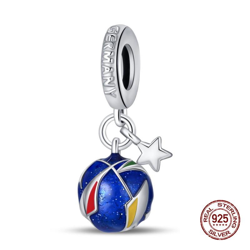 Charms Copper Fit 3Mm Original Bracelet Necklace Womens Sports Fitness Football Series Charms Diy Fine Jewelry Gifts