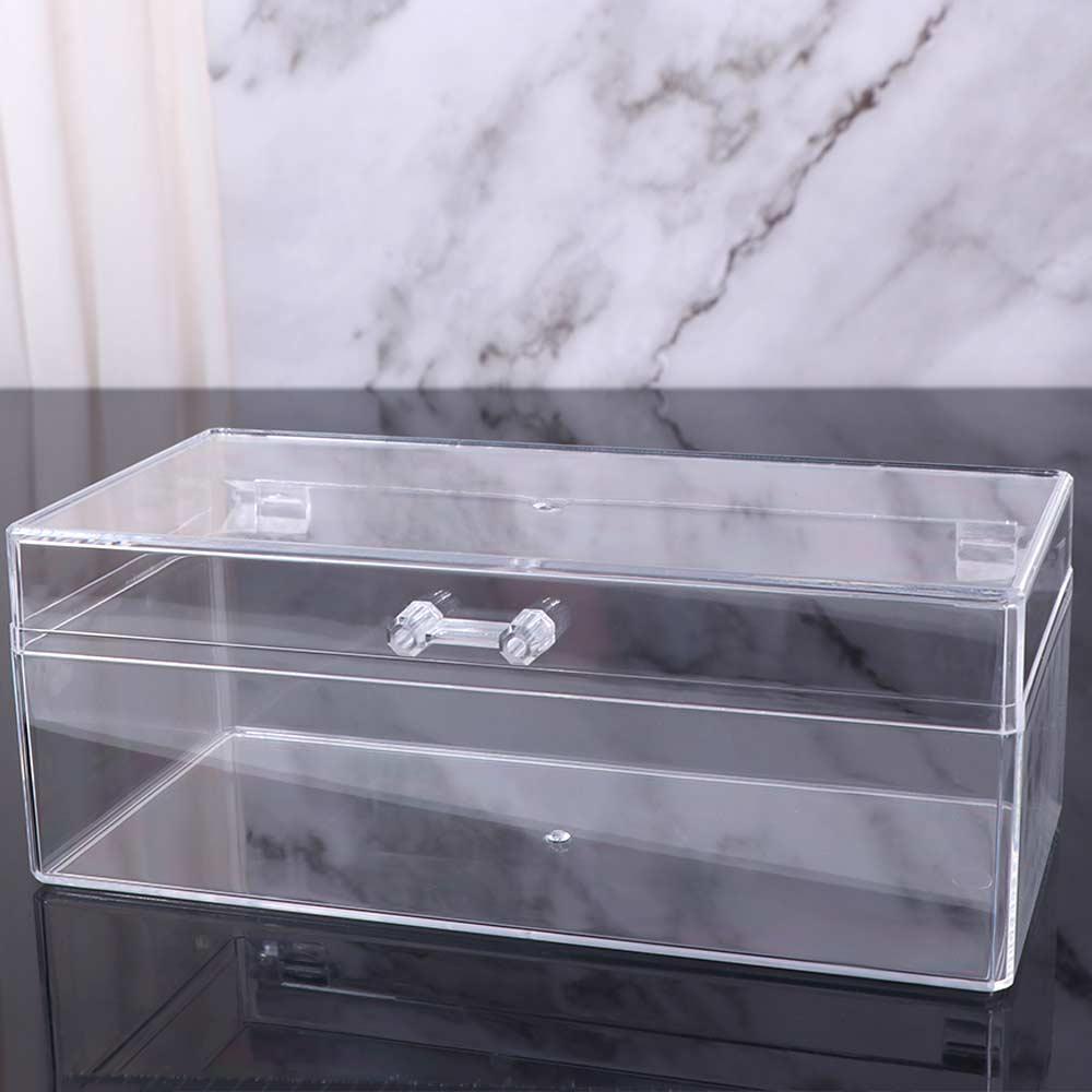Large Capacity Photo Card Storage Box Acrylic DIY Make Up Organizer Dust Proof Saving Space Container Case with Lid