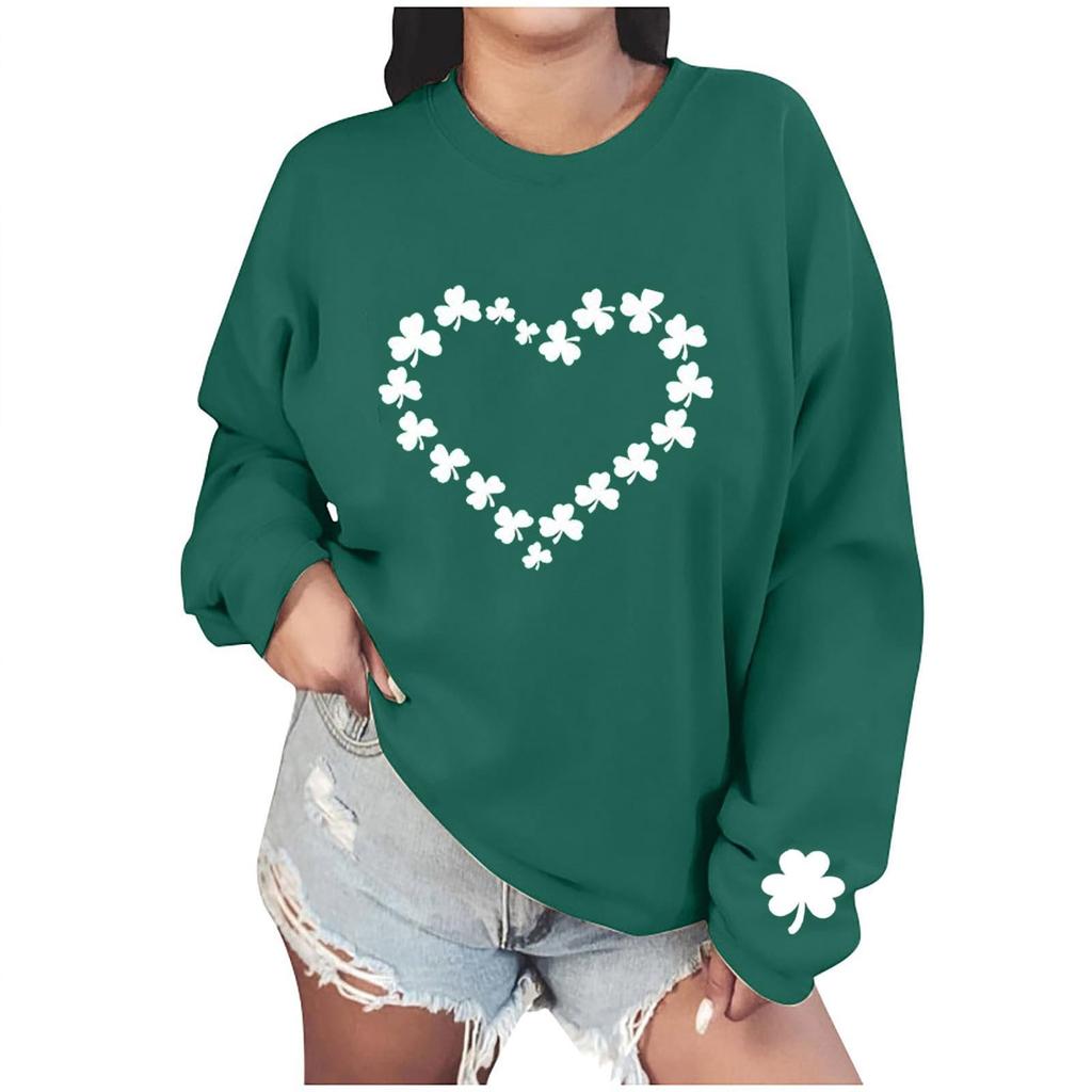 Women's Casual Fashion Print Long Sleeve O-Neck Sweatshirts Pullover Top