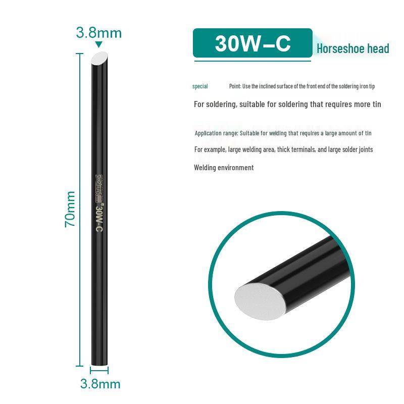 Electronic Welding 30W/40W/60W Pointed & Horseshoe Black Diamond Soldering Iron Tip