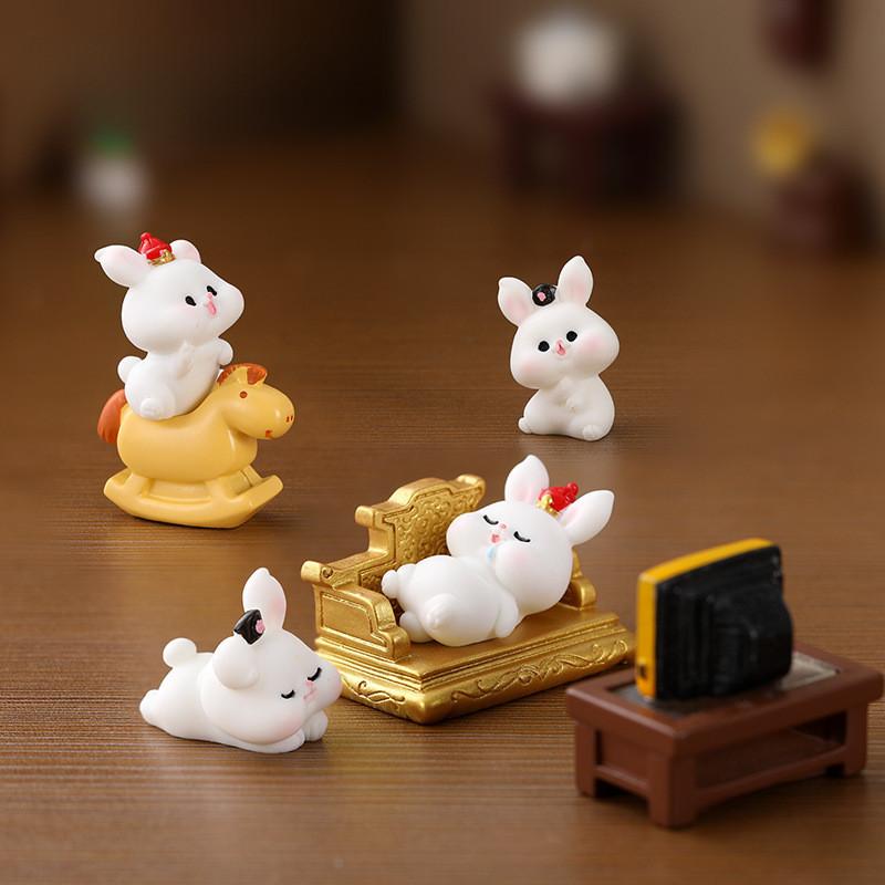 Cute Cartoon Animal Resin Miniature Decorations Adorable Garden Ornaments