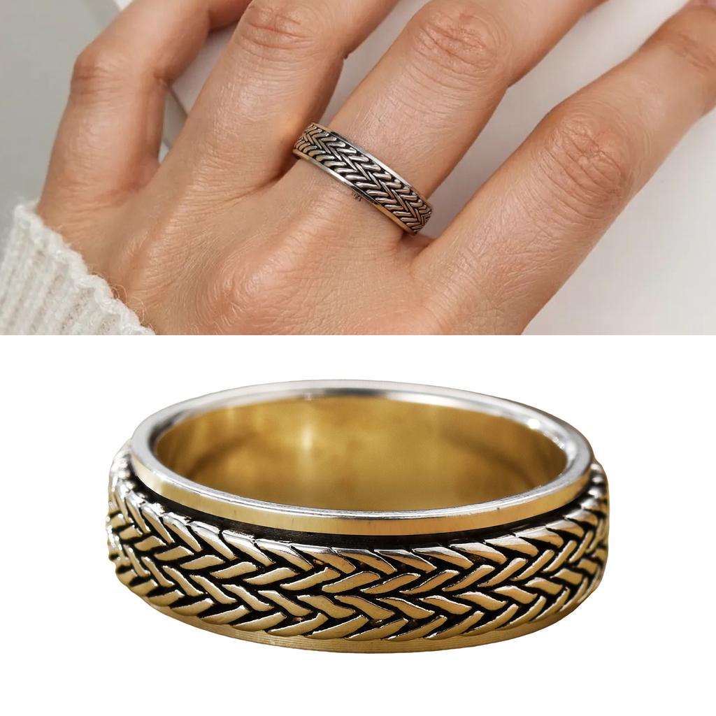 Practical Sturdy Brass Jewelry Stress Reliever Spinner Rings Accessory for Fashion Enthusiasts and Professional