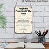 2D Flat Heavy-Duty 8x12" Religious Protection Prayer Metal Wall Decor - Distressed Chic Christian Faith Metal Sign with Blessing, Aluminium Sign for