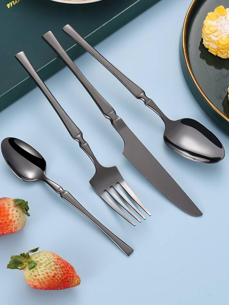 30/40/60pcs Flatware Set Stainless Steel Dinnerware Tableware Knife Fork Coffee Spoon Kitchen Dinner Cutlery Dishwasher Safe