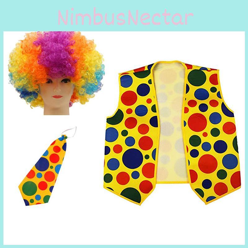 Roleplay Joker Outfit With Clown Nose And Wig Set For Cosplay Costume Events