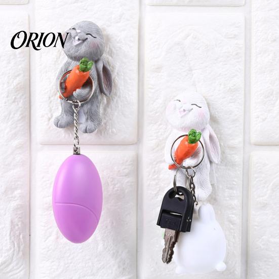 Nail Free Key Holders Easter Rabbit Cartoon Sticky Hook, Resin Adhesive Wall Hanger, Small Item Organizers Bunny Decorative Storage Hook for