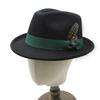 Herren Dicker Woll-Fedora-Hut mit Federbesatz Europäischer Stil