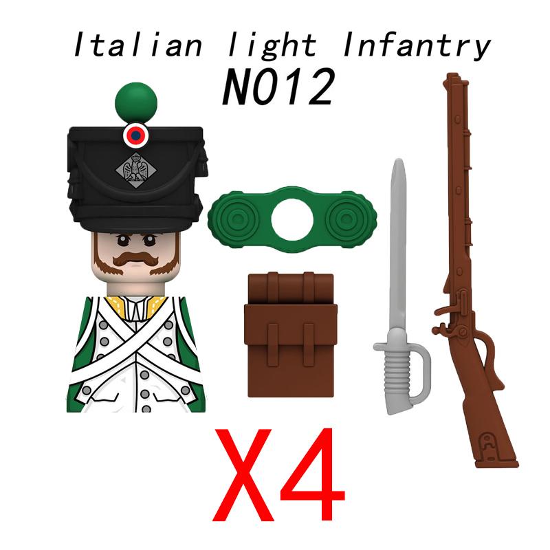 Military Medieval Building Blocks Napoleonic Wars Castle Knight Soldier Figures Weapons Guns British French Army Infantry MOC