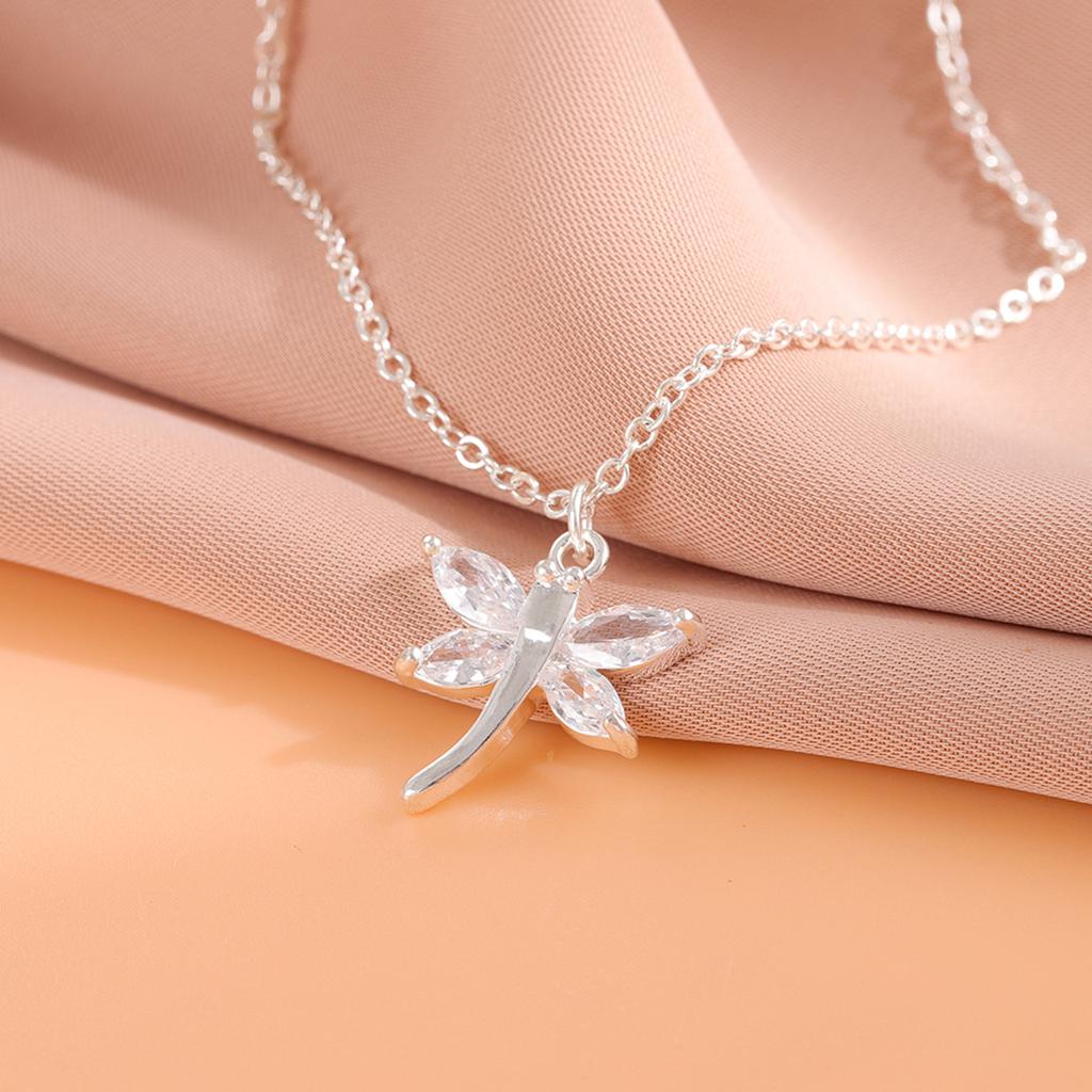 New Fashion Crystal Dragonfly 925 Sterling Silver Exquisite Creative Pendant Necklaces XL285