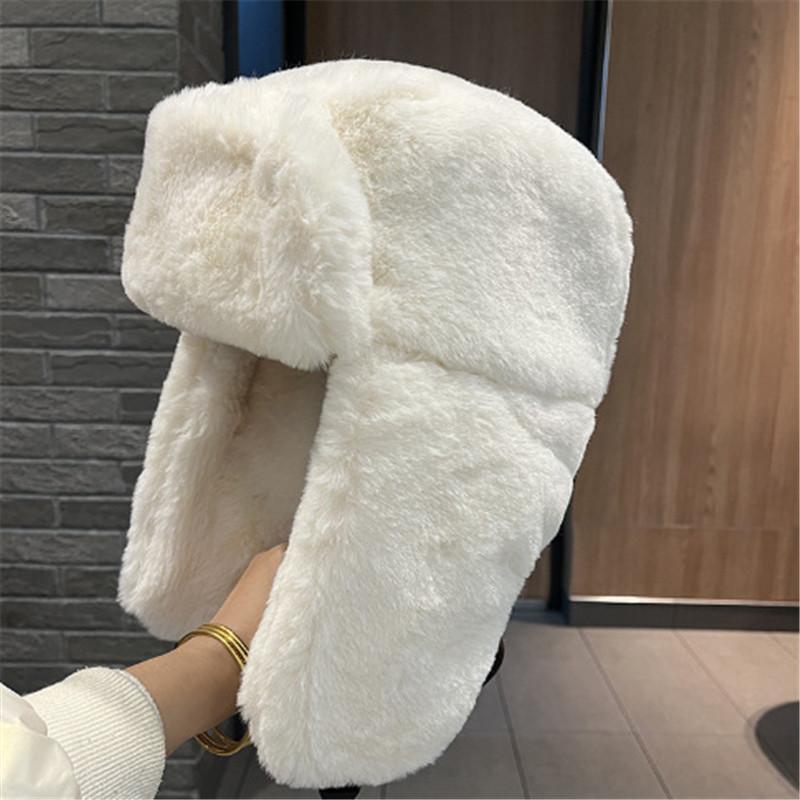 Winter Warm Unisex Russian Hat Rabbit Fur Ear Flap Windproof Outdoor Casual Fashion Cold Weather