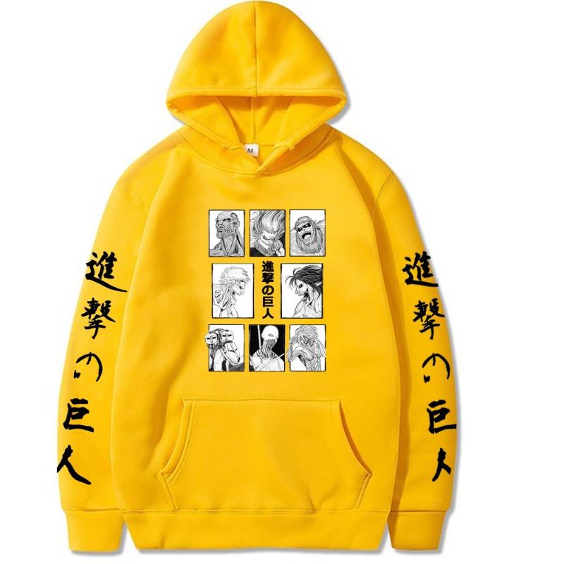 Attack On Titan Japanese Animation Men's Hoodie Vintage Unisex Pullover Vintage Graphic Hoody Tops Oversize Clothing