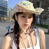 American Colorful Breasted Women's Summer Versatile Big Hat Showing Face Small Hiking Hat Big Face Slim Hat Trendy Fisherman's Hat