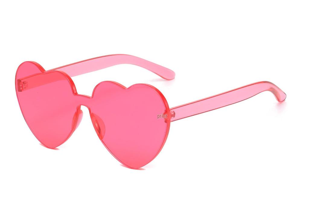 Heart-Shaped Frameless Peach Sunglasses: Perfect for Pool, Picnic, and Party