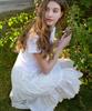 Letter From Moon Flower Lace Tiered Midi Skirt (White)
