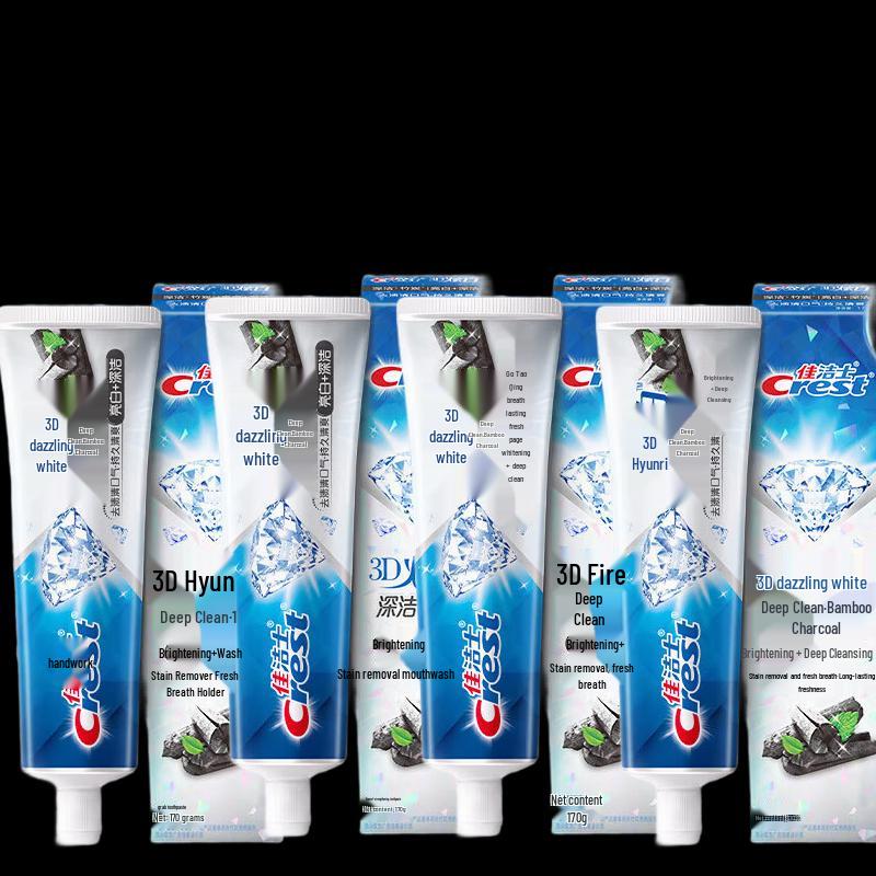 Crest 3D White Charcoal Toothpaste 170g x 4 Value Pack