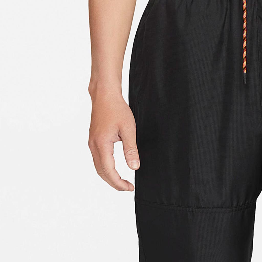 Jordan Solid Logo Print Drawstring Woven Casual Pants Men Bottoms Black DJ0249-010