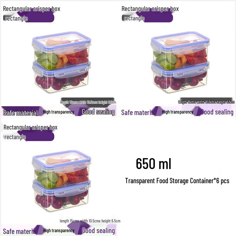 Zhaoran 650ml Rectangular Food Storage Container Set