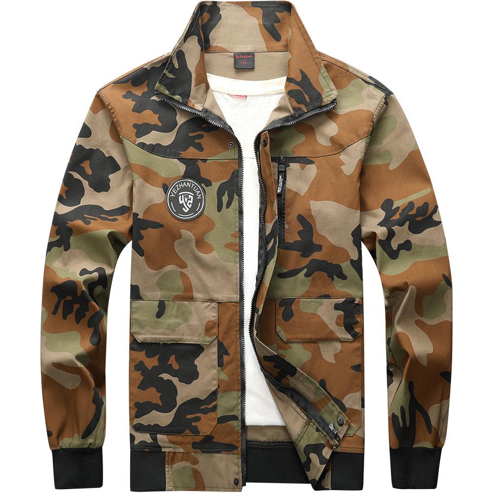 Men's Camouflage Workwear Set: Multi-Pocket, Wear-Resistant, Anti-Scald, Stretchy for Electric Welders, Spring/Autumn Style