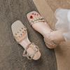 Women Studded Sandals Low Heel Roman Slippers Non Slip Vulcanized Shoes Casual Summer Footwear Hot Sale