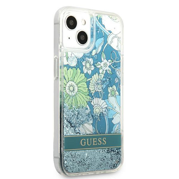Guess Guhcp13Slflsn Iphone 13 Mini 5,4Zielony/Green Hardcase Flower Liquid Glitter