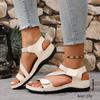 25 New Platform Sandals Women's Plus Size Stitched Wedge Casual Velcro Wear Beach Sandals Outside