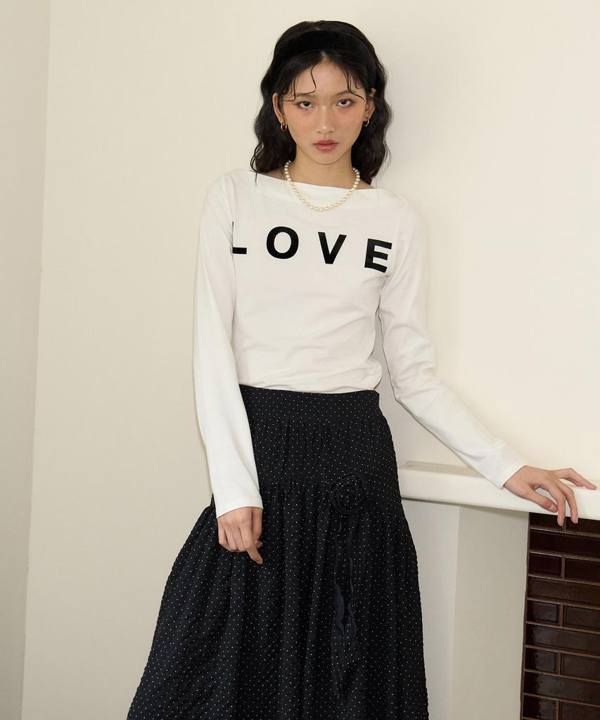 Salon De Yon Corsage Point Shirring Skirt_ Black
